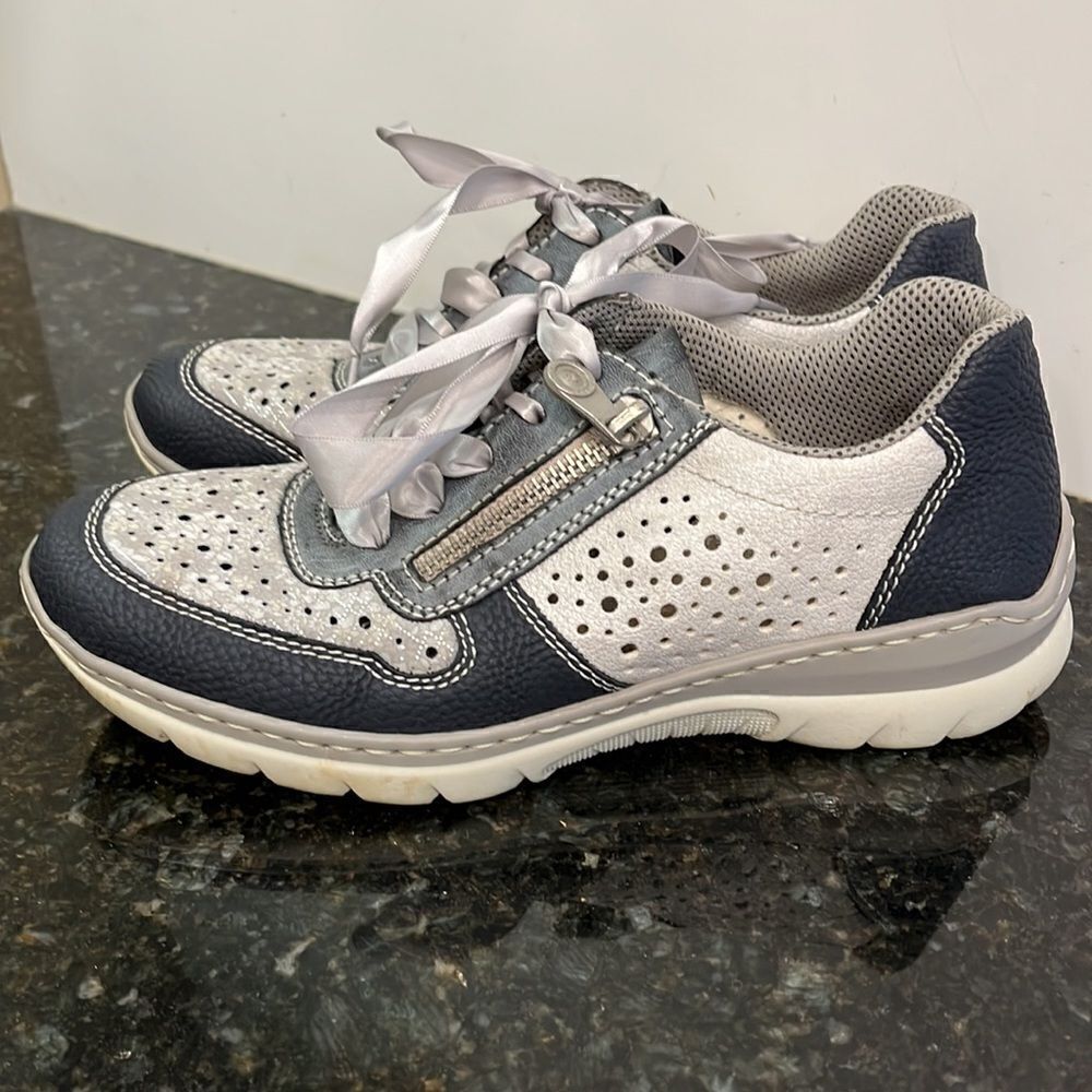 Rieker Women's L3235-16 Derbys. Size 37./ US 6. Blue/Grey/White